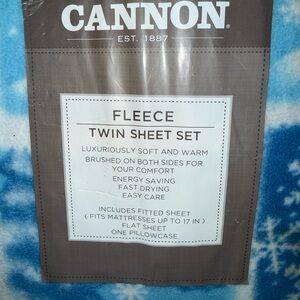 Canon Brown and White Fleece Twin Sheet Set